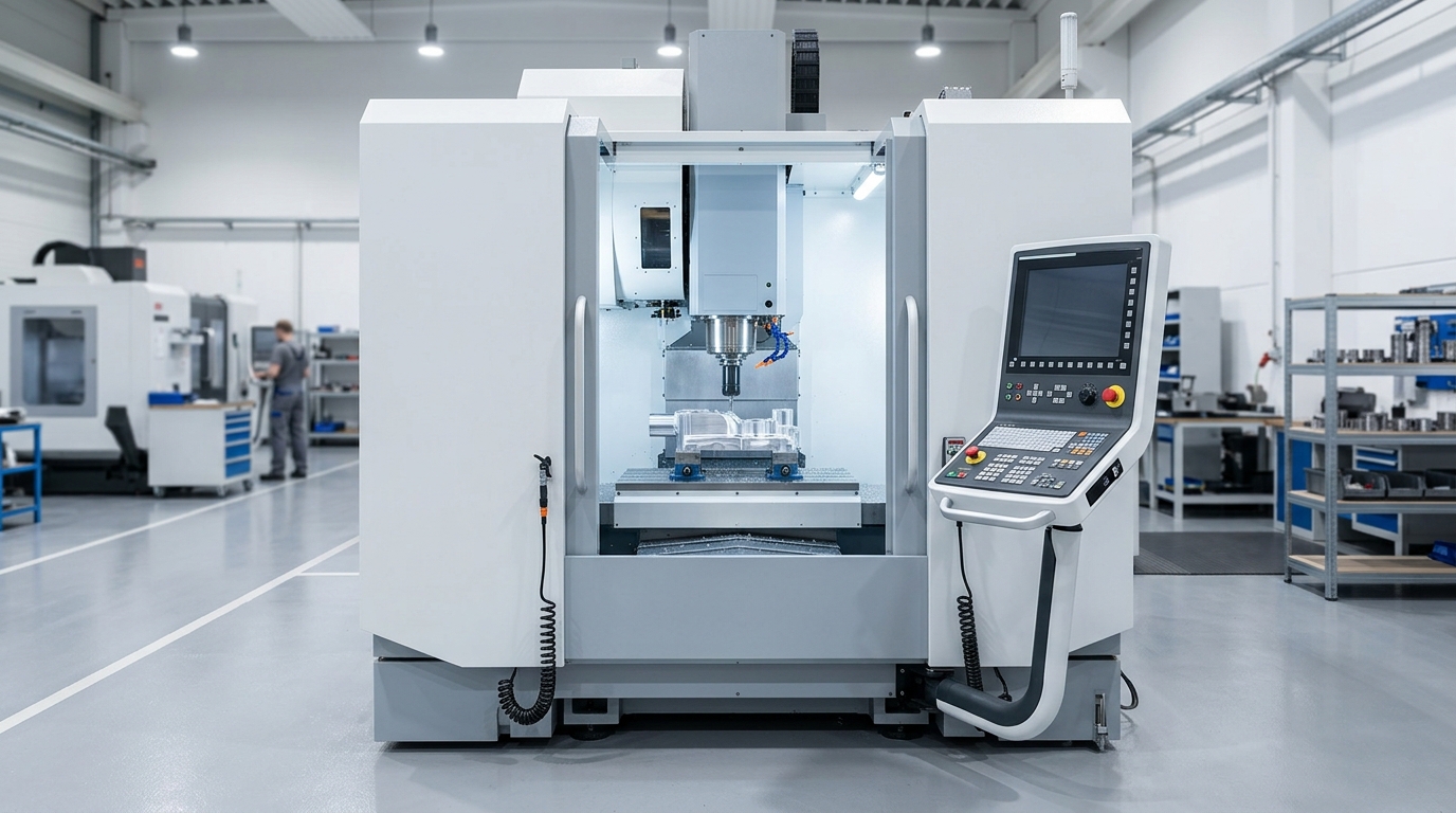 VMC850 Vertical Machining Center on assembly workshop floor